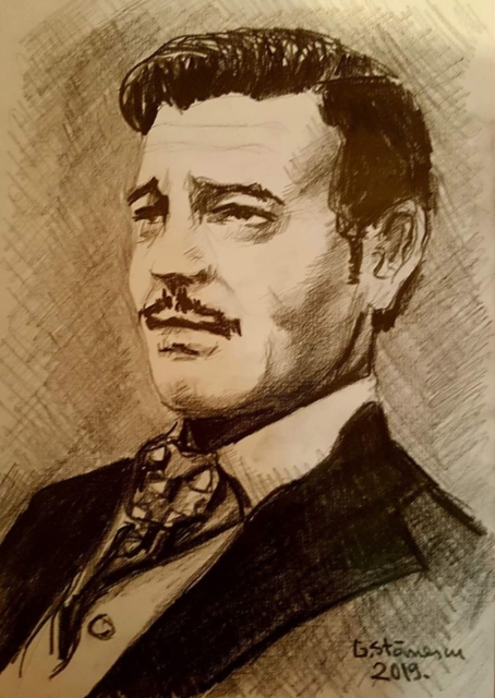 Clark Gable (Rhett Butler din Gone with the Wind) - creion